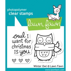 Lawn Fawn Winter Owl stamp set